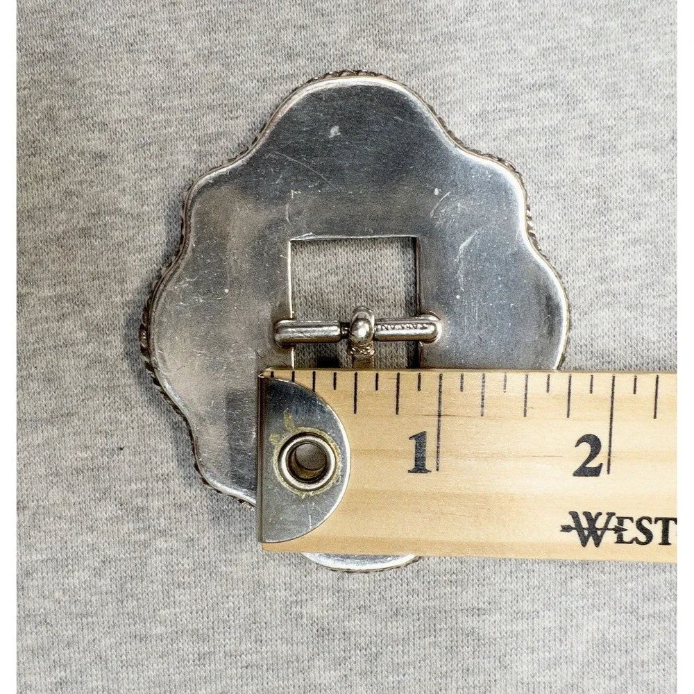 Silver Texas Star Center Bar Belt Buckle 3